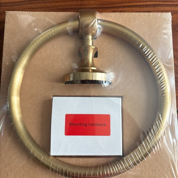 RH Lugarno Towel Ring – Solid Brass, Burnished Finish - Picture 4 of 8